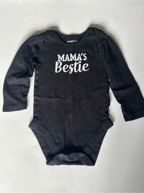 🍼5/$20🍼 Mama's Bestie Long-Sleeve Baby Bodysuit - Black